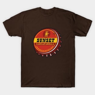 Vintage Sunset Sarsaparilla Root Beer Bottlecap T-Shirt